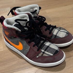 Nike Air Jordan’s Kids High-Top Sneakers - Burgundy and Orange